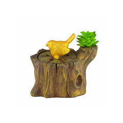 Wooden Tree Bird Incense Bakhoor Burner - 5 in. - Antique Oak - Intense Oud