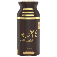 24 Carat Pure Gold Unisex DEO - 250ML (8.5 oz) by Lattafa - Intense oud