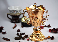 Arab Incense Bakhoor Burner - 8 inch Golden by Intense Oud - Intense oud