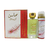 Mahasin Crystal w/ Deo EDP for Women - 100mL (3.4oz) by Lattafa - Intense oud