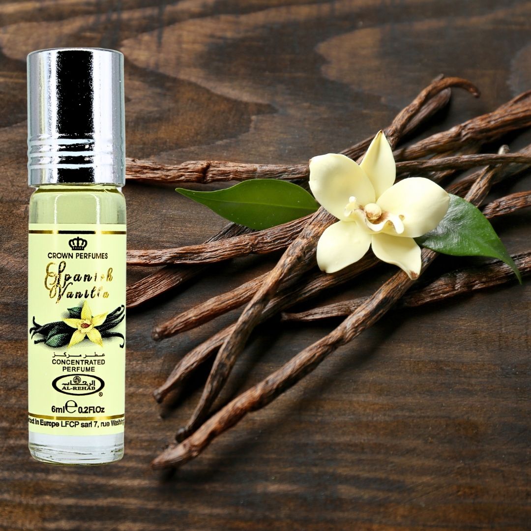 Spanish Vanilla Perfume Oil CPO 6ML (0.2 OZ) By Al Rehab | A Luxurious Soft, Sweet Vanilla Fragrance.