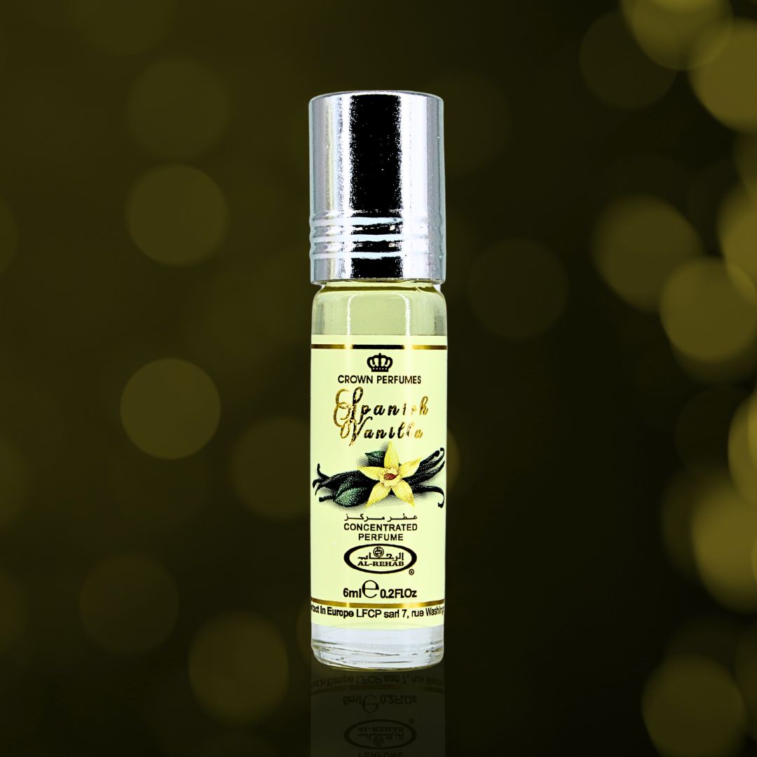 Spanish Vanilla Perfume Oil CPO 6ML (0.2 OZ) By Al Rehab | A Luxurious Soft, Sweet Vanilla Fragrance.