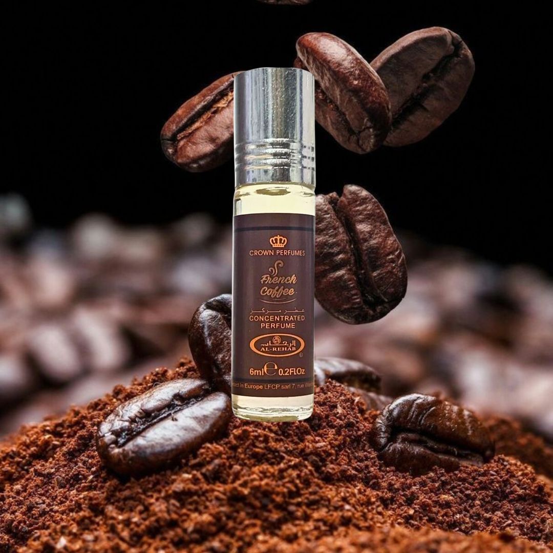 French Coffee Perfume Oil 6ML (0.2OZ) By Al Rehab | Sweet, Creamy, Spicy, Gourmand. (BOX OF 6)
