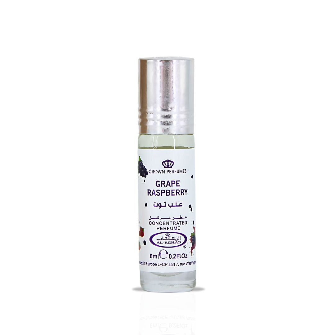 Grape Raspberry Perfume Oil CPO 6ML (0.2 OZ) By Al Rehab | Fruity, Floral, Sweet, Vibrant Fragrance. (BOX OF 6)