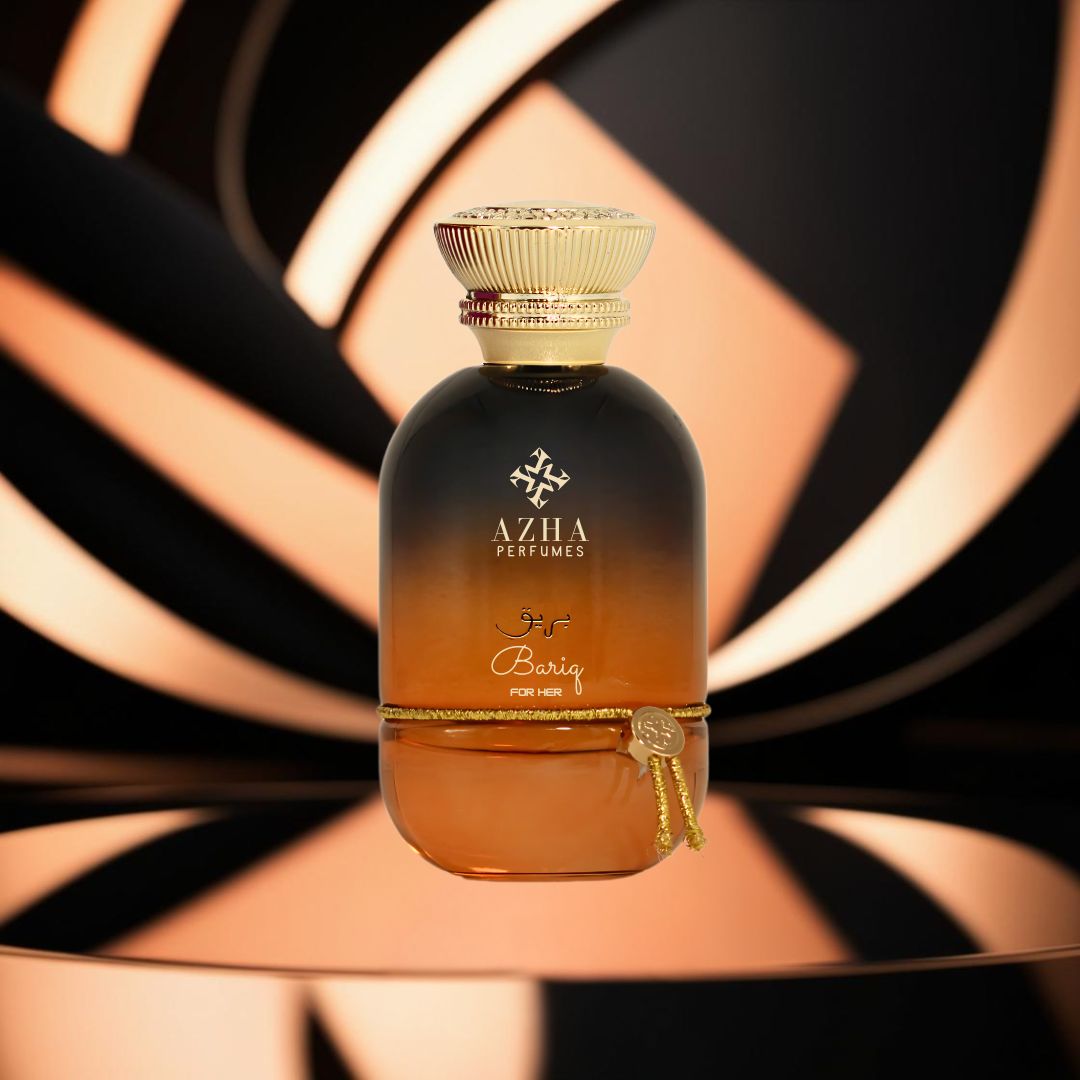 Bariq For Her Eau De Parfum Spray 100ML (3.4 OZ) by Azha | A Playful Fusion of Tangerine & Cake, Wrapped in Jasmine & Caramel Warmth.