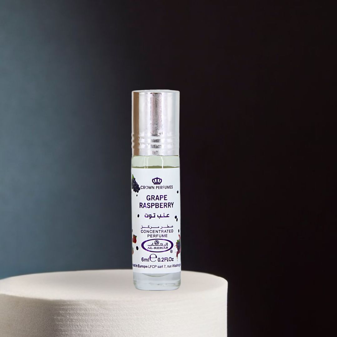 Grape Raspberry Perfume Oil CPO 6ML (0.2 OZ) By Al Rehab | Fruity, Floral, Sweet, Vibrant Fragrance. (BOX OF 6)