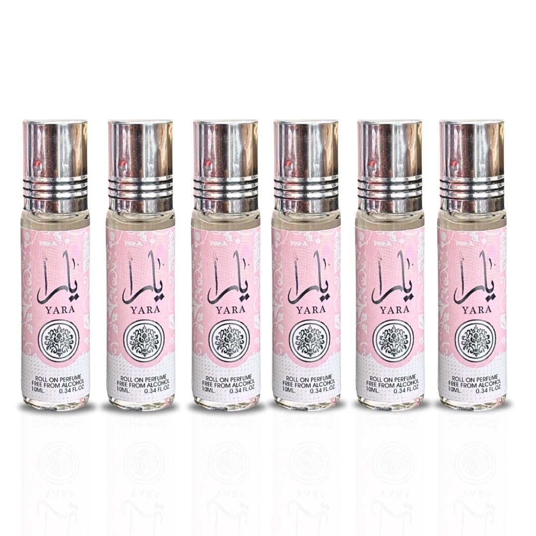 YARA Roll On Perfume Oil CPO  10ML (0.34 OZ) By Ard Al Zaafaran | Captivating Aroma for the Modern Women. (PACK OF 6)