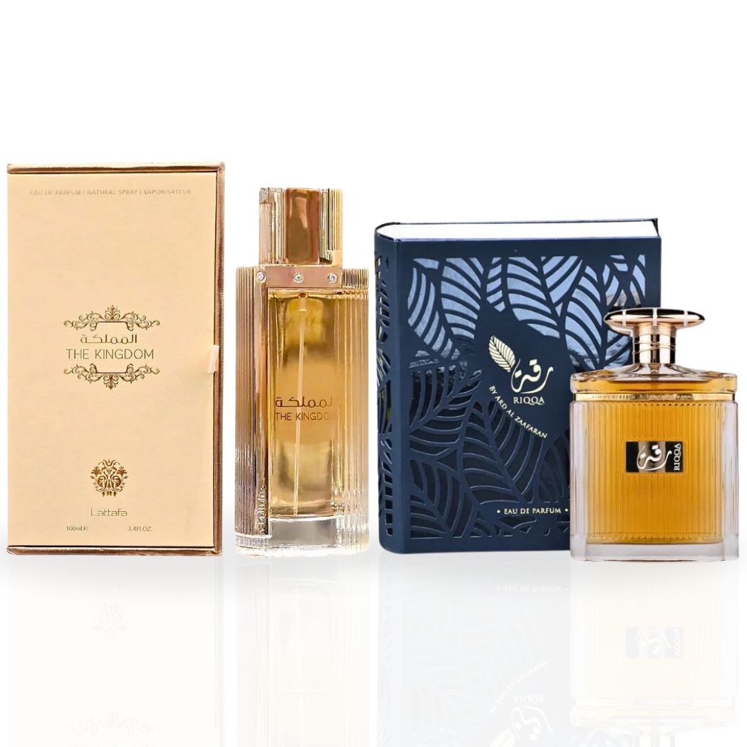 The Kingdom for Women EDP Spray 100ML (3.4 OZ) By Lattafa & Riqqa EDP Spray 100ML (3.4 OZ) By Ard Al Zaafaran. (ROYAL BUNDLE)