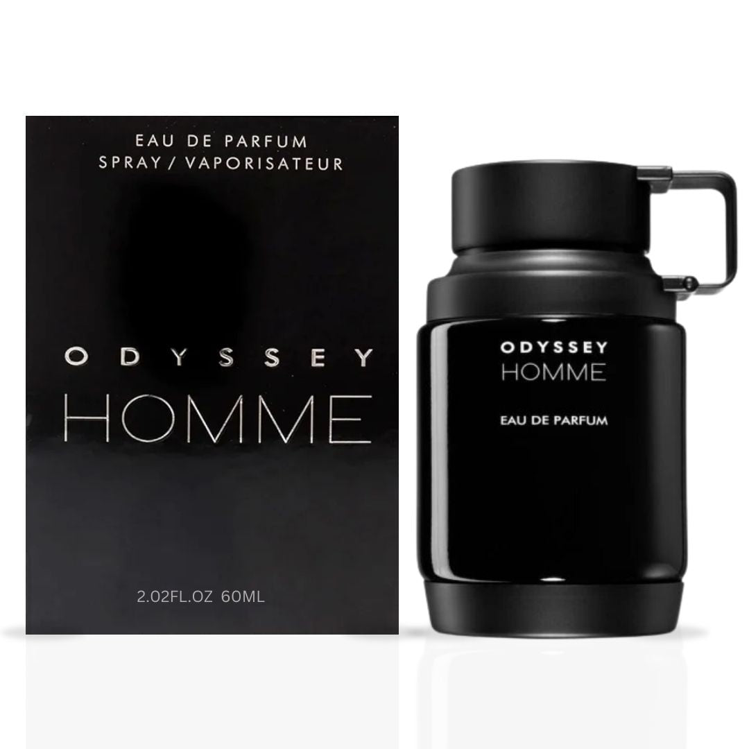 Odyssey Homme Black EDP Spray 60ML (2.02 OZ) by Armaf | A Luxurious, Creamy Blend Of Vanilla, Spices, And Sensual Florals.