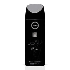 Armaf Beau Acute deodorant spray 200ml bottle with sleek design and branding, positioned upright on a neutral background.