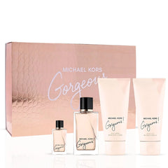 Michael Kors Gorgeous 4Pc Gift Set (3.4oz EDP Spray, 3.4oz Body Lotion, 3.4oz Shower Gel, 5ml EDP Spray)