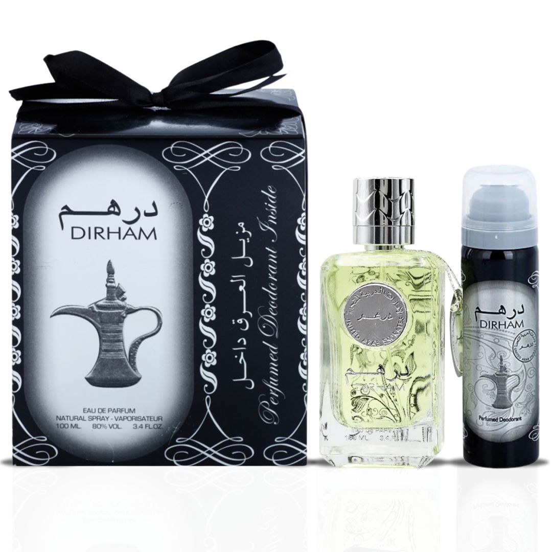 Dirham Eau De Parfum Spray 100ML (3.4 OZ) With Deodorant 50ML By Ard Al Zaafaran | Long Lasting Unisex Scent, Exquisite Aroma.