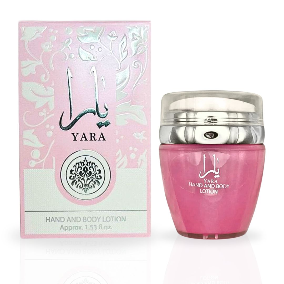 YARA Hand & Body Lotion 45ML (1.53 OZ) By Ard Al Zaafaran | Ultra Moisturizing, Skin-Nourishing, Replenishes Dry Skin, Sweet Fragrance.