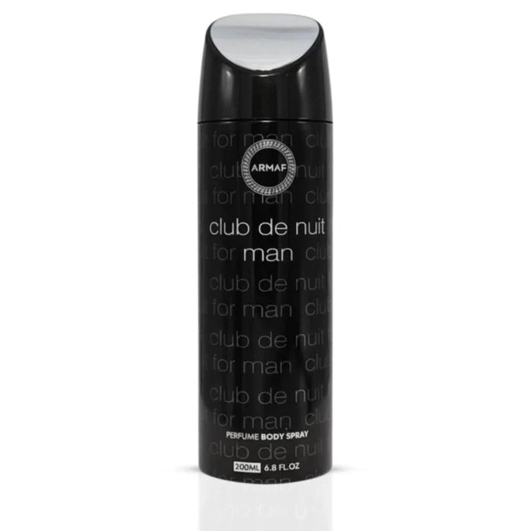 Armaf Club De Nuit Intense Man deodorant spray bottle, 200ml, with sleek design and clear label for men's fragrance.