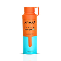 Odyssey Mandarin Sky limited edition deodorant spray by Armaf, 200ml, with a sleek blue and silver bottle design.