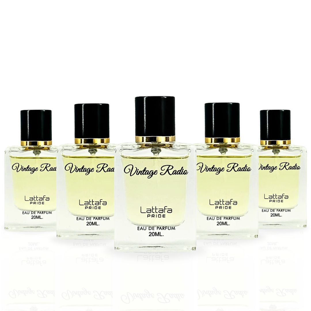 Vintage Radio EDP Spray 20ML (0.6 OZ) By Lattafa Pride | Luxurious Fragrance Miniatures. (PACK OF 5)