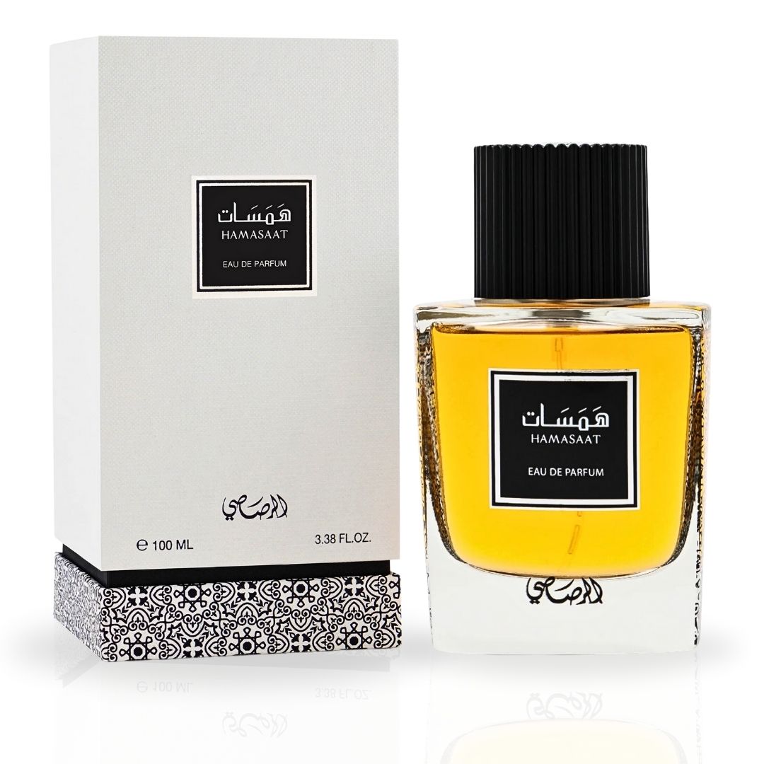 Hamasaat EDP Spray 100ML (3.38 OZ) by Rasasi | Long Lasting, Refreshing, Woody, Musky, Luxurious Unisex Scent.