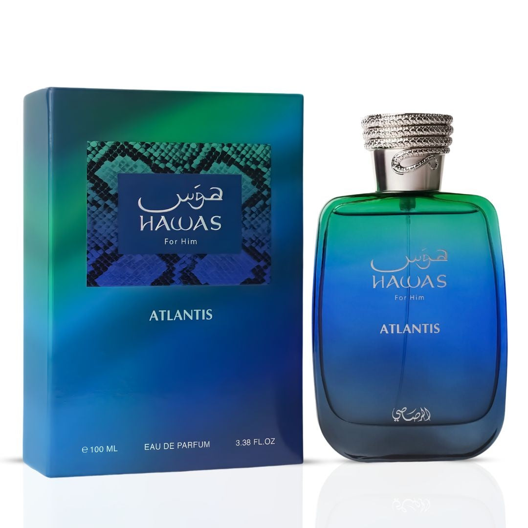 Hawas Atlantis Eau de Parfum Spray 100ml (3.4 oz) by Rasasi - Intense Oud
