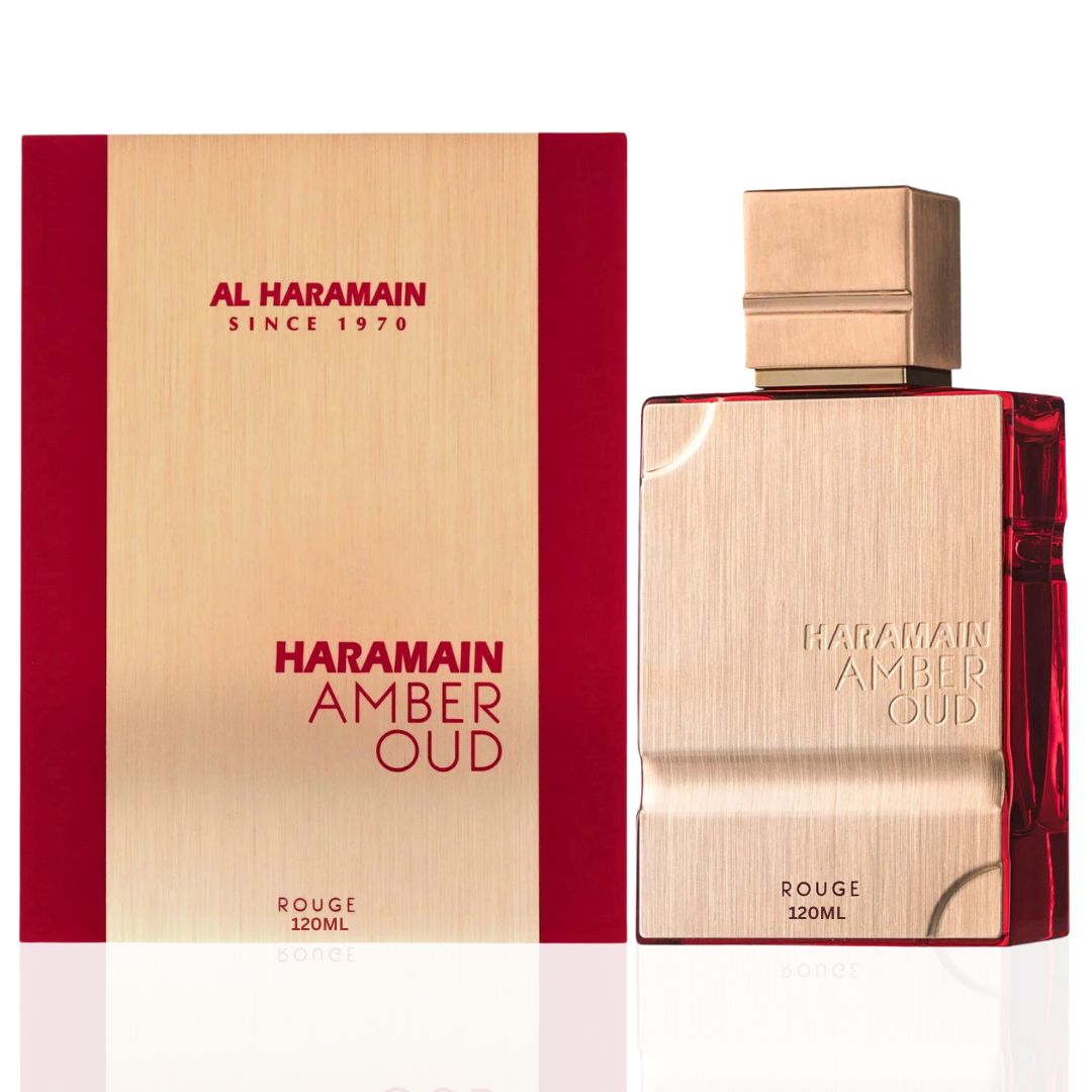 Amber Oud Rouge Edition EDP Spray 120ML (4 OZ) By Al Haramain | A Sophisticated Blend Of Luxurious & Sensual Fragrance Elements.