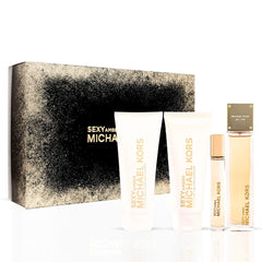Michael Kors Sexy Amber 4Pc Gift Set (3.4oz EDP Spray, 3.4oz Body Lotion, 3.4oz Shower Gel, 10ml EDP Spray)