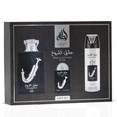 Lattafa Pride Ishq Al Shuyukh Silver 3-Piece Eau de Parfum Gift Set