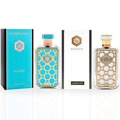 Arabian Prive Collection Saada & Nagham - EDP Sprays 70ML (2.36 OZ) by Rasasi | Long Lasting & Luxurious Fragrances. (DELUXE BUNDLES)