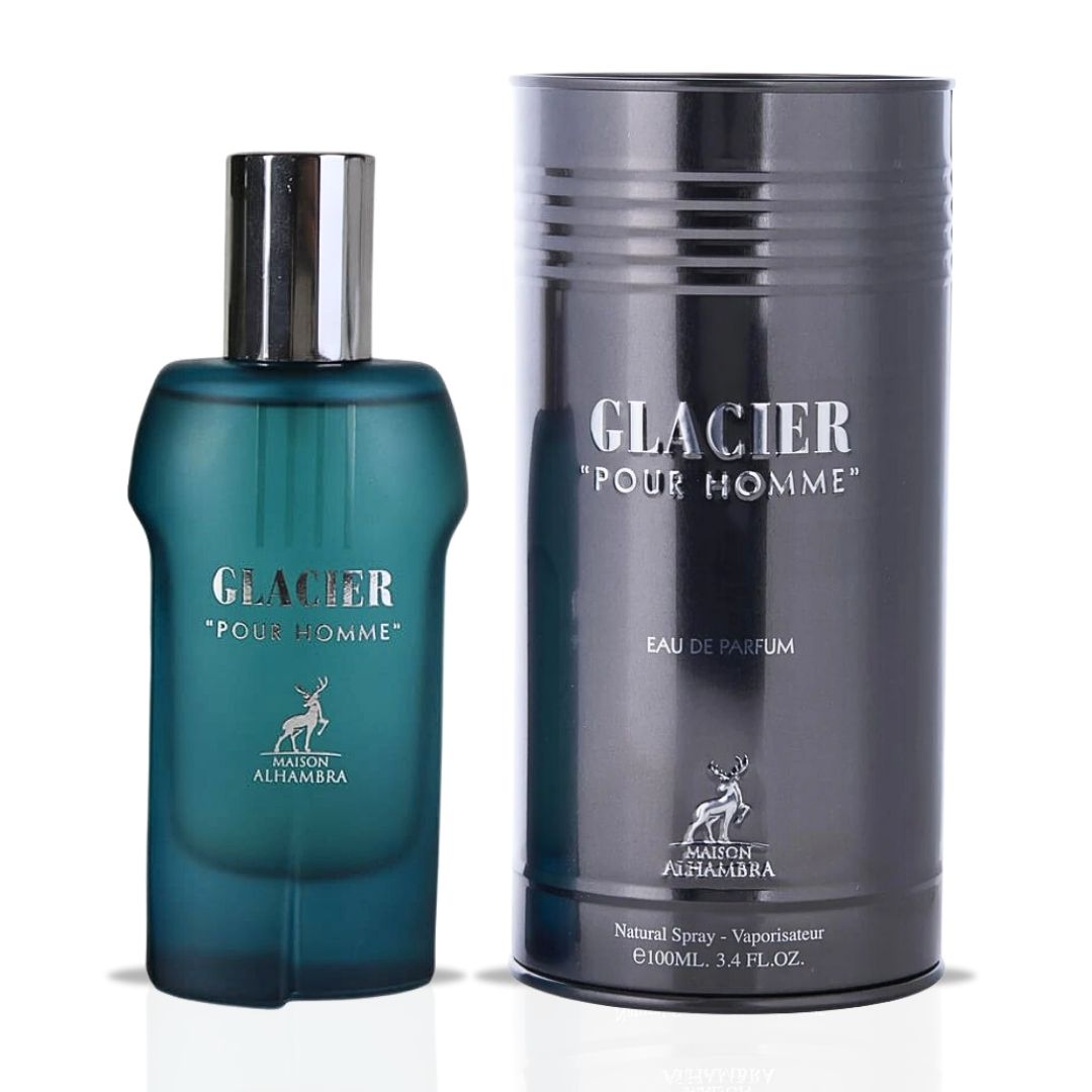 Glacier Pour Homme Eau De Parfum Spray 100ML (3.4 OZ) By Maison Alhambra | Long Lasting, Fresh, Spicy, Luxurious Fragrance.