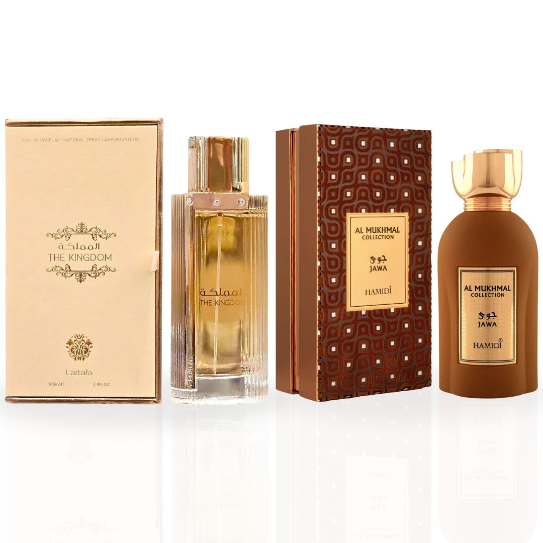 The Kingdom for Women EDP Spray 100ML (3.4 OZ) By Lattafa & Al Mukhmal - Jawa EDP Spray 100ML (3.4 OZ) By Hamidi | A Long Lasting Heady Concoction Of Passion & Desire. (SUPREME BUNDLE)