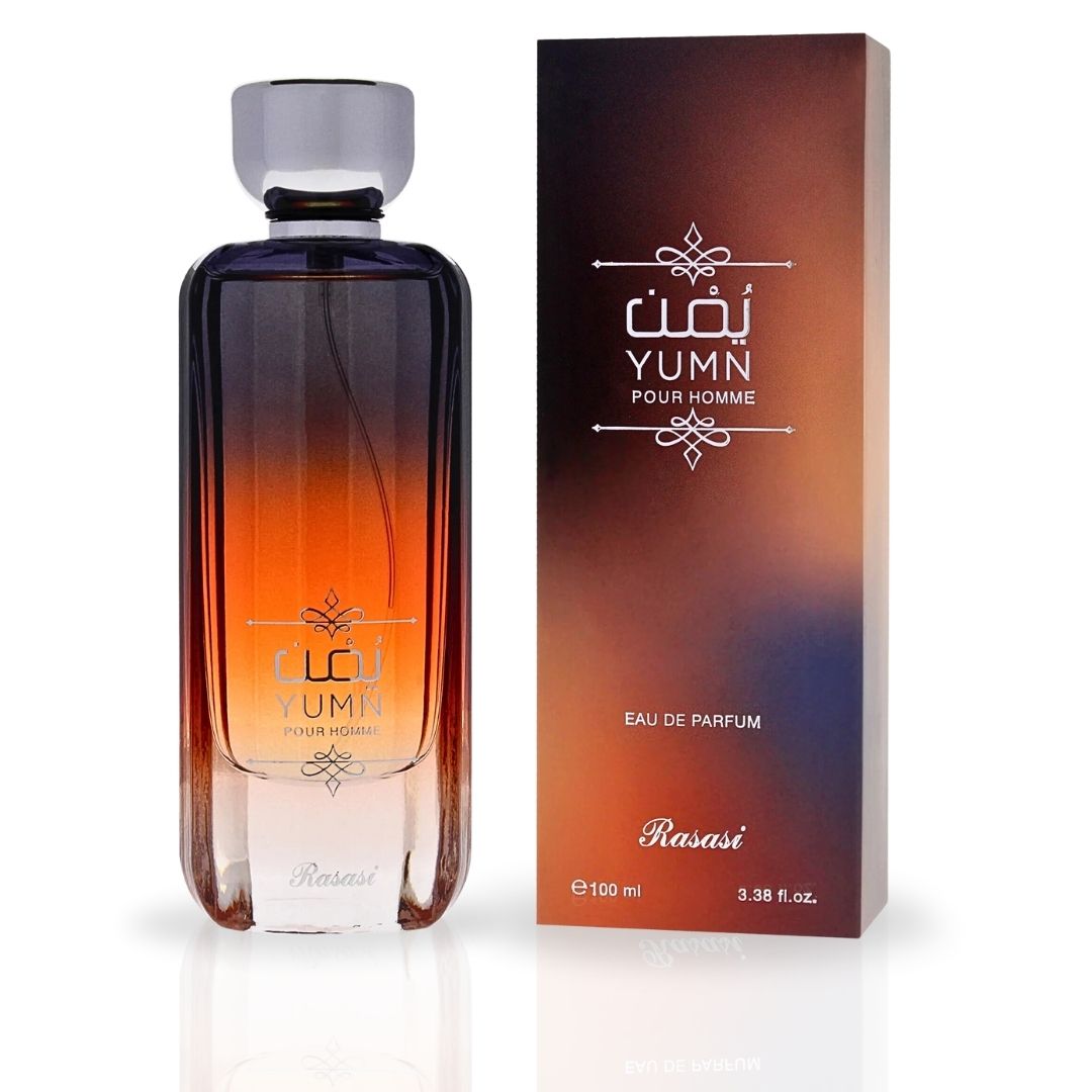 Yumn Pour Homme EDP Spray 100ML (3.38 OZ) by Rasasi | Long Lasting, Warm Spicy, Refreshing, Luxurious Masculine Scent.