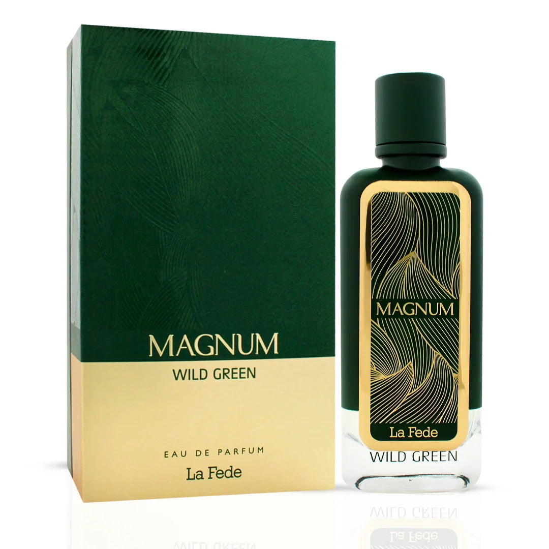 La Fede Magnum Wild Green Eau de Parfum Spray 100ml (3.4 oz) by Khadlaj