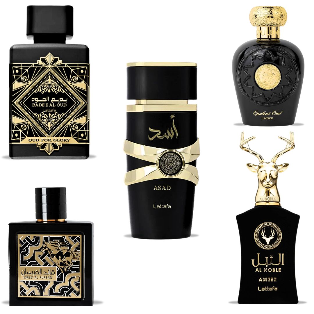 LATTAFA BOLD & LUXURIOUS COLLECTION - Eau De Parfum Sprays 100ML (3.4 OZ) For Men By Lattafa | Long Lasting, Spicy, Oudy, Masculine Scents. (PACK OF 5)