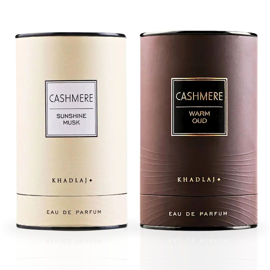 Cashmere Sunshine Musk & Cashmere Warm Oud - EDP Sprays 100ML (3.4 OZ) By Khadlaj | Experience The Refreshing Aroma Of These Exquisite Fragrances. (DELUXE BUNDLE)