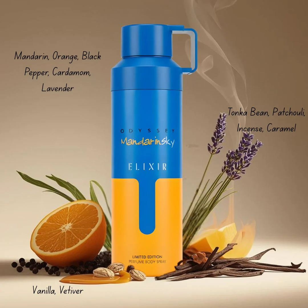 Odyssey Mandarin Sky Elixir Deodorant Spray 200ml (6.8 oz) by Armaf