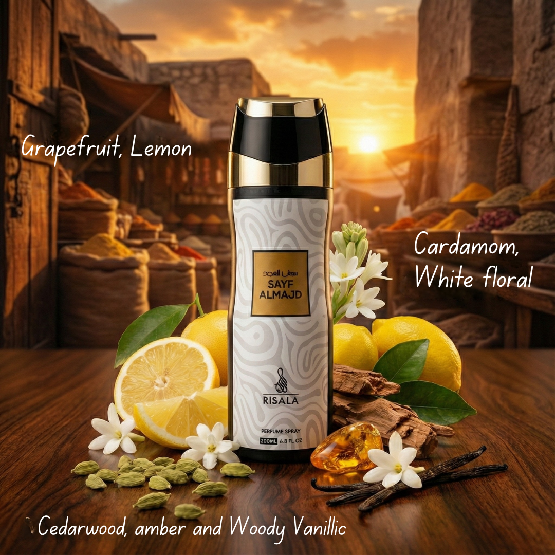 Sayf Almajd Perfumed Body Spray 200ml (6.8 oz) by Risala