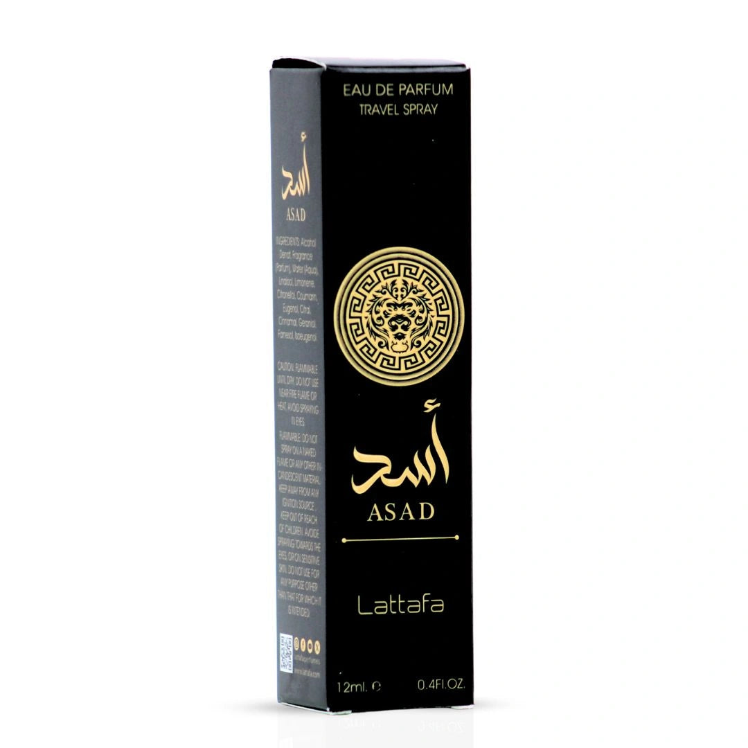 Asad Eau de Parfum Travel Spray 12ml (0.4 oz) by Lattafa | Power in Your Pocket