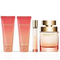 Michael Kors Wonderlust 4Pc Gift Set (3.4oz EDP Spray, 3.4oz Body Lotion, 3.4oz Shower Gel, 10ml EDP Spray)