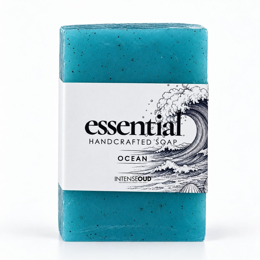 Ocean Handmade Soap by Intense Oud, 150g, featuring a natural soap bar with ocean-inspired design and branding.