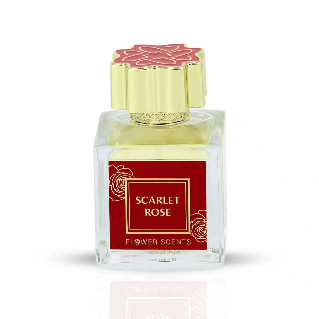 Scarlet Rose Eau de Parfum Spray 65ml (2.2 oz) by Flower Scents | Opulent Rose, Creamy Woods & Golden Amber Warmth