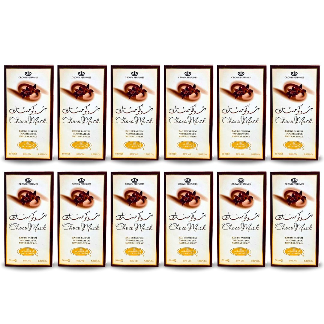 Choco Musk EDP Spray 50ML (1.7 OZ) By Al Rehab | Indulge In The Irresistible Blend Of Musk And Chocolate. (BOX OF 12)