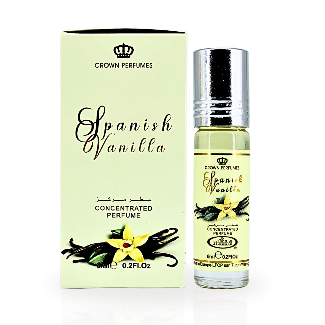 Spanish Vanilla Perfume Oil CPO 6ML (0.2 OZ) By Al Rehab | A Luxurious Soft, Sweet Vanilla Fragrance.