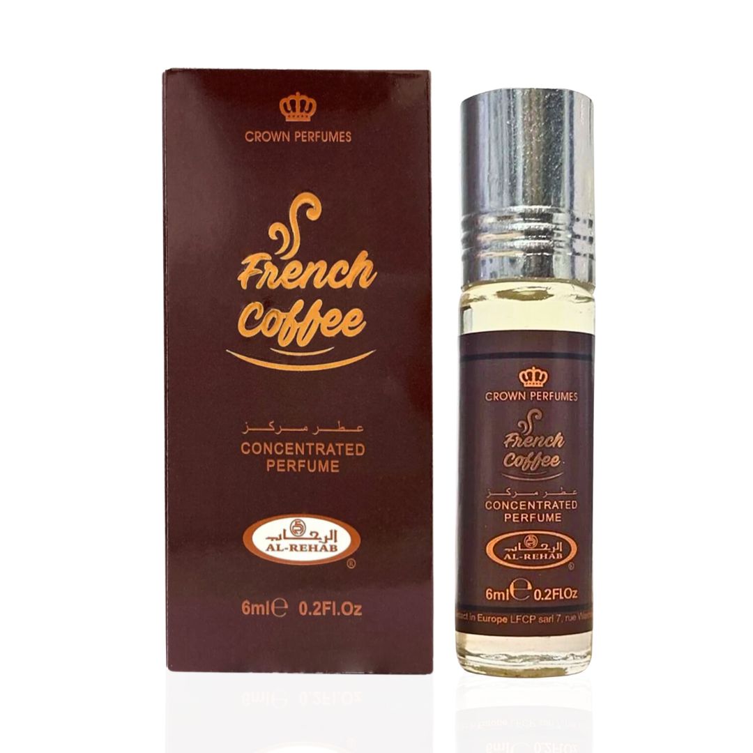 French Coffee Perfume Oil 6ML (0.2OZ) By Al Rehab | Sweet, Creamy, Spicy, Gourmand.