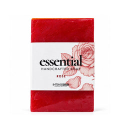 Rose handmade soap by Intense Oud, 150g, showing a bar of pink soap with rose and floral accents on the packaging.