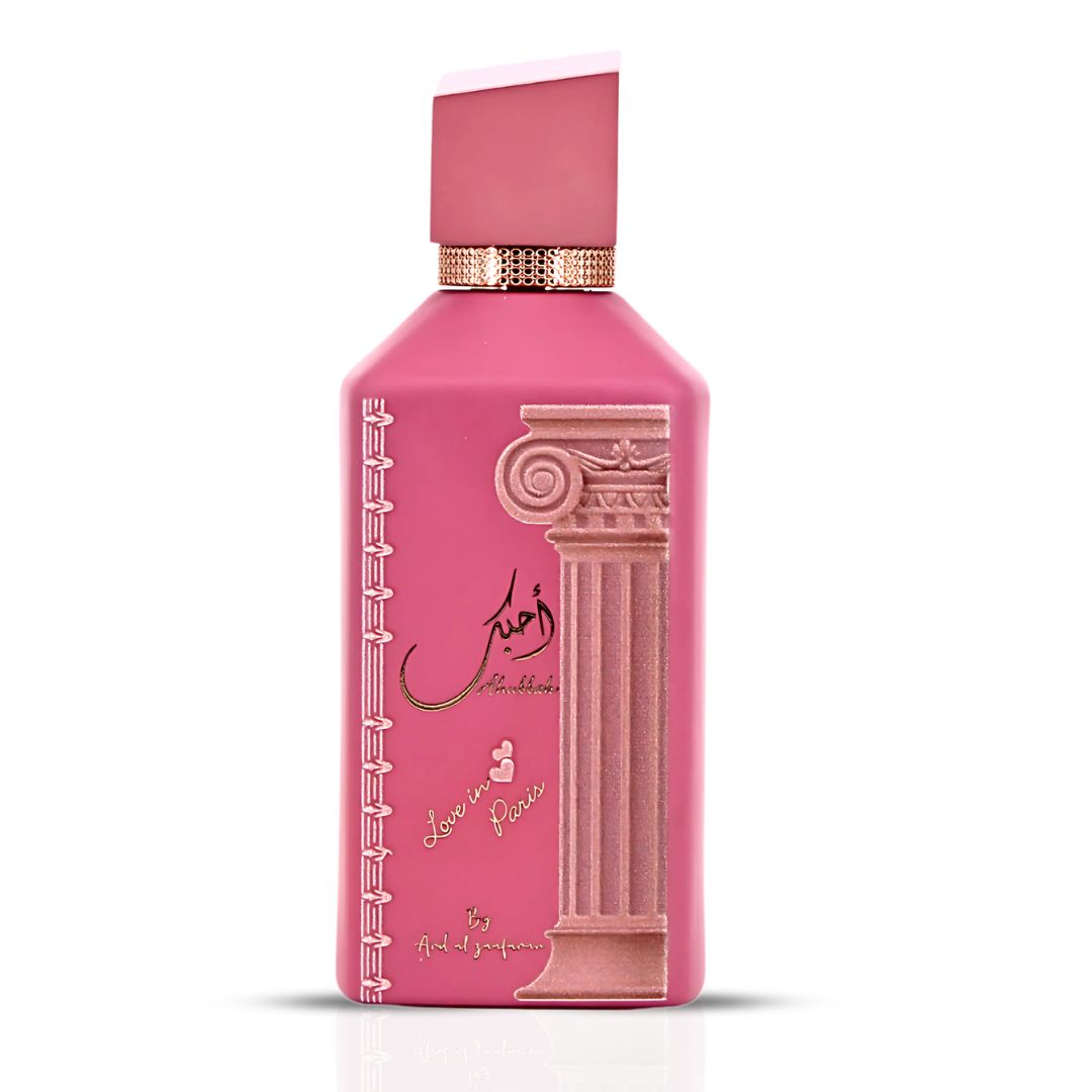 Ahubbak Love In Paris Eau De Parfum Spray 100ML (3.4 OZ) By Ard Al Zaafaran | A Delightful Fusion Of Tangy Fruits & Florals, Crowned With A Sweet Marshmallow Touch & Vanilla.