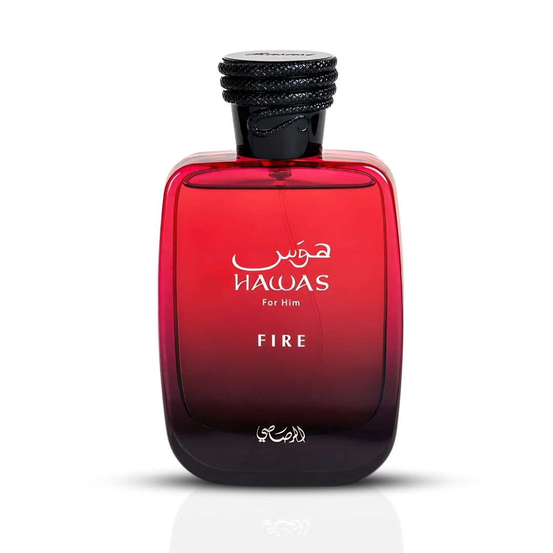 Hawas Fire For Him Eau De Parfum Spray 100ML (3.4 OZ) By Rasasi | Ignite Your Inner Passion With A Bold And Fiery Essence—Experience A Long Lasting & Luxurious Masculine Scent.