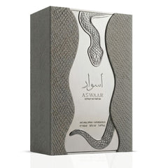 Riiffs Aswaar Extrait de Parfum spray bottle, 100ml, with elegant packaging and the fragrance details visible.
