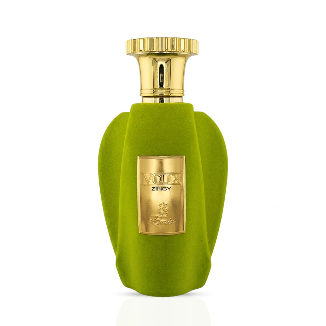 Paris Corner Voux Zingy Eau de Parfum spray 100ml bottle, elegant design and vibrant packaging visible in the image.