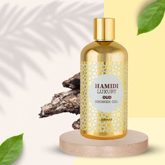 LUXURY OUD MUSK SHOWER GEL 500ML (16.9 OZ) By Hamidi | Ultra Moisturizing & Skin-Nourishing | For Men & Women.