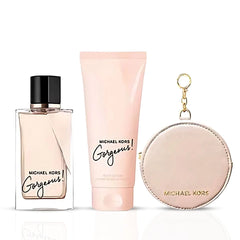 Michael Kors Gorgeous 3Pc Gift Set (3.4oz EDP Spray, 3.4oz Body Lotion & Round Purse)