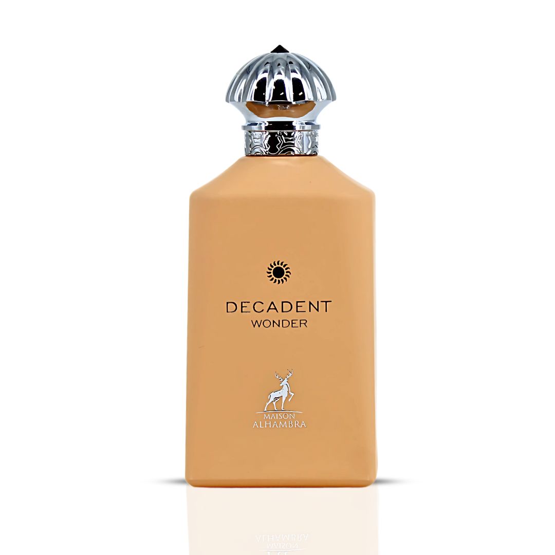 Decadent Wonder Eau De Parfum Spray 100ML (3.4 OZ) by Maison Alhambra | A Lively Blend of Citrus, Spice, Floral Elegance, & an Indulgent Finish of Vanilla, Rum, & Cocoa.