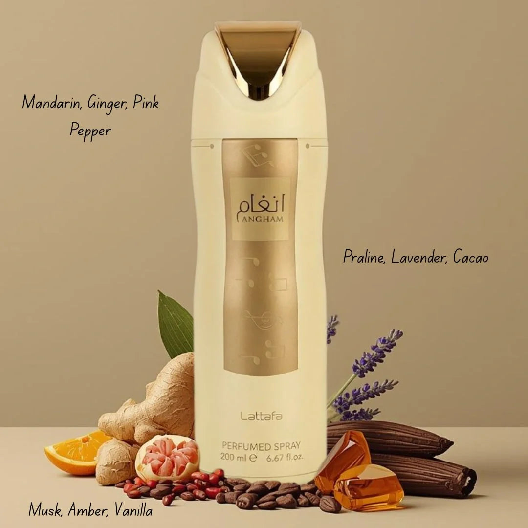 Angham Deodorant Spray 200ml (6.8 oz) by Lattafa